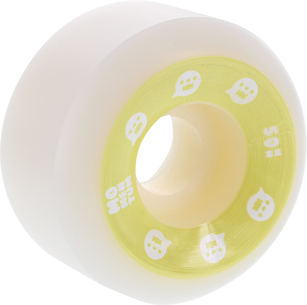 Momentum Wheels V2 Spiral White / Yellow Skateboard Wheels – 50mm