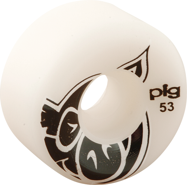 Pig Wheels Pig Head Conical White Skateboard Wheels – 53mm 101a