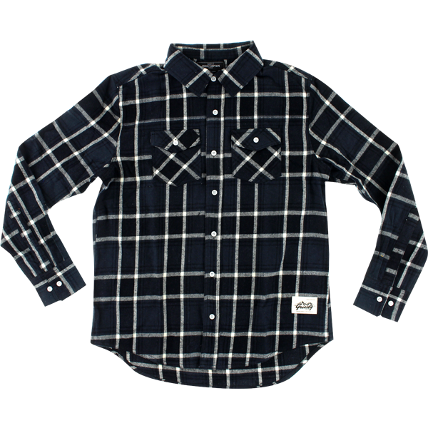 GRIZZLY NORTH AMERICAN FLANNEL LS S-BLK/GREY